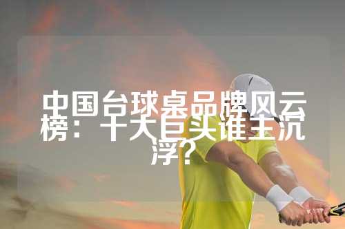中国台球桌品牌风云榜：十大巨头谁主沉浮？