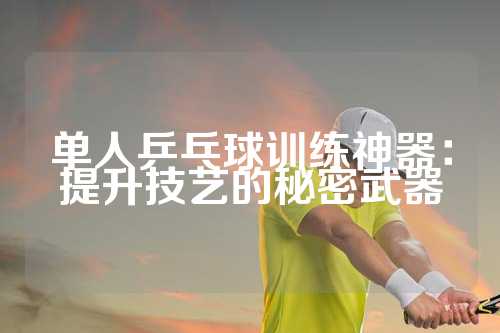 单人乒乓球训练神器：提升技艺的秘密武器