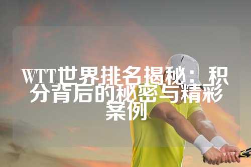 WTT世界排名揭秘：积分背后的秘密与精彩案例