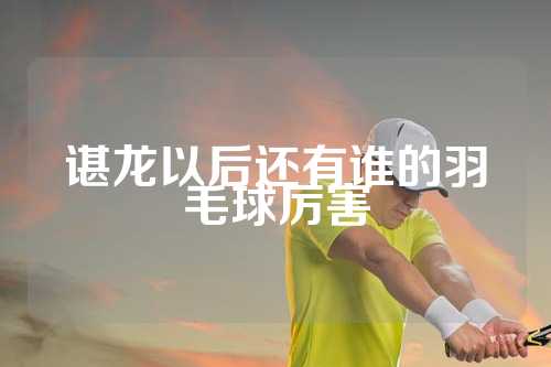谌龙以后还有谁的羽毛球厉害