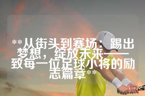 **从街头到赛场：踢出梦想，绽放未来——致每一位足球小将的励志篇章**